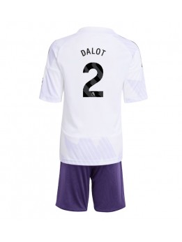 Billige Manchester United Diogo Dalot #2 Bortedraktsett Barn 2025-26 Kortermet (+ Korte bukser)